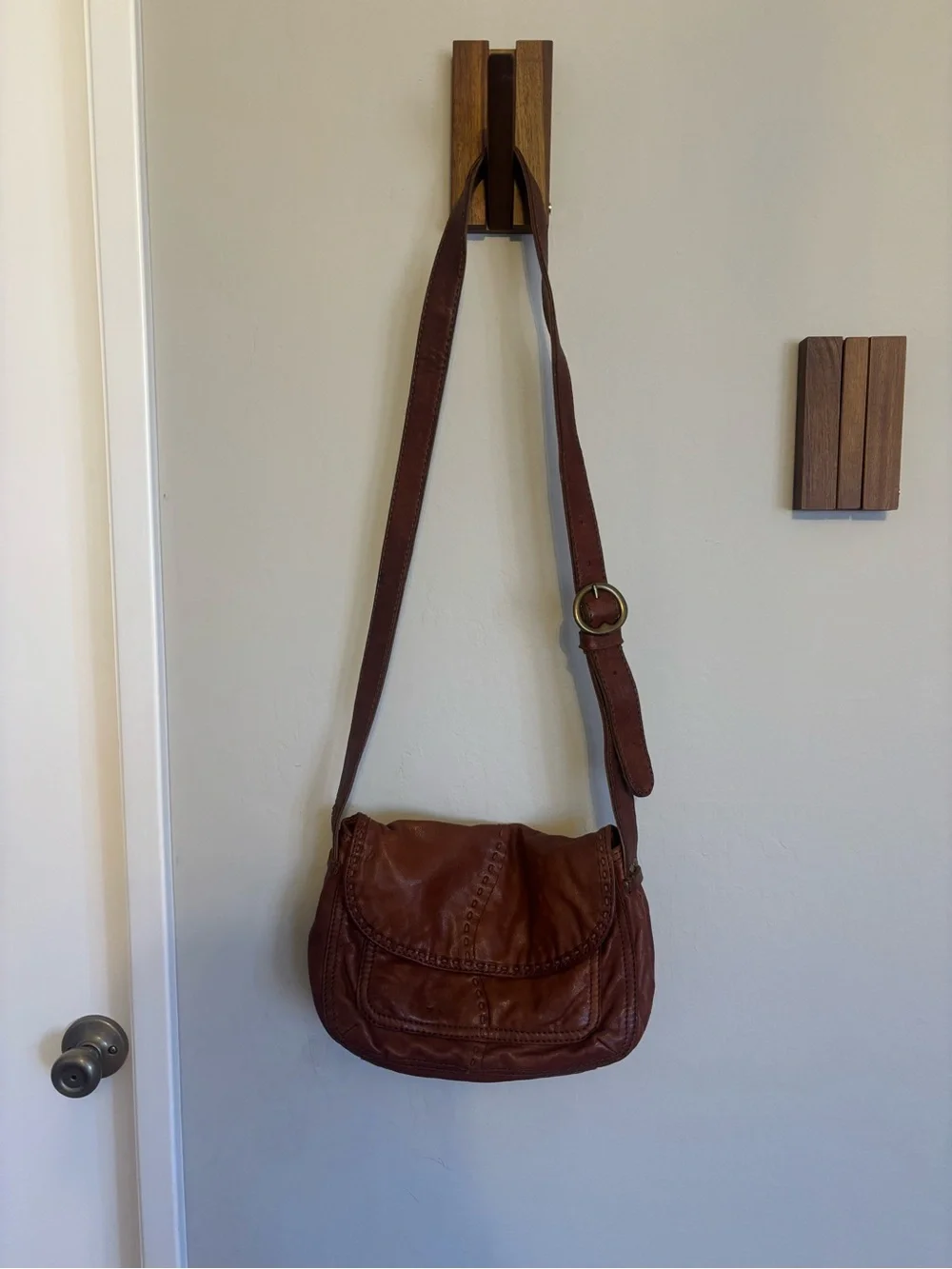 Lucky brand Italian leather Crossbody Bag in Brown